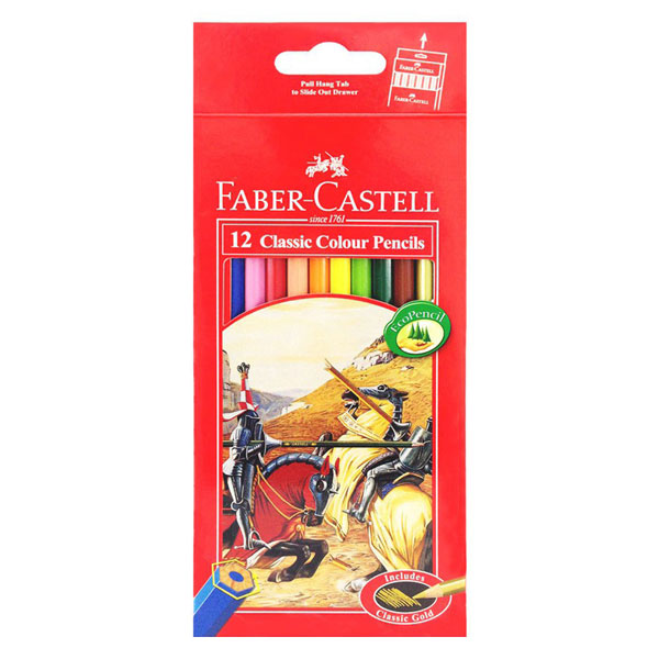 مداد رنگی ۱۲ رنگ فابر کاستل مدل Classic Colour Pencils