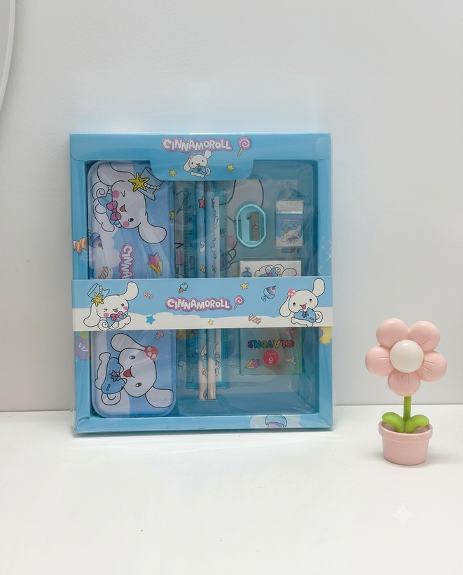 ست لوازم تحریر فانتزی طرح Kuromi، My Melody و Cinnamoroll مدل Gift Box