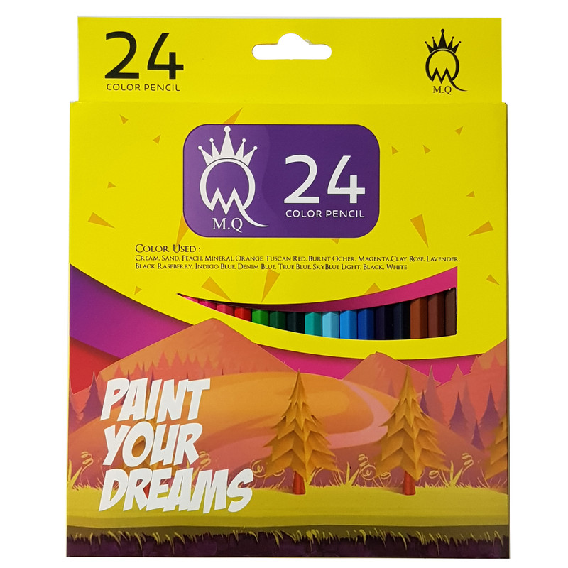 مداد رنگی ۲۴ رنگ ام کیو M.Q مدل Paint Your Dreams